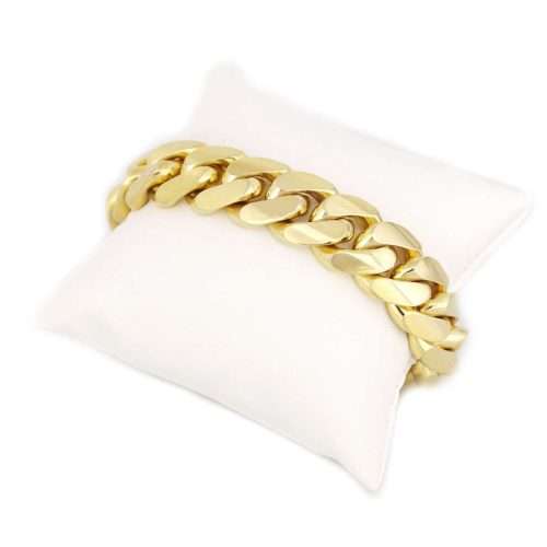 10K Yellow Gold Cuban Link Bracelet (15mm-23mm)