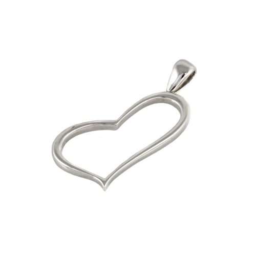 Withe Gold Heart Pendant 14k - Locket