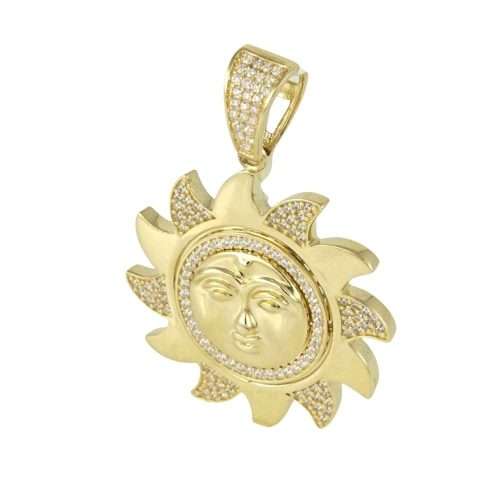 Sun Stone Pendant 14k - Gold