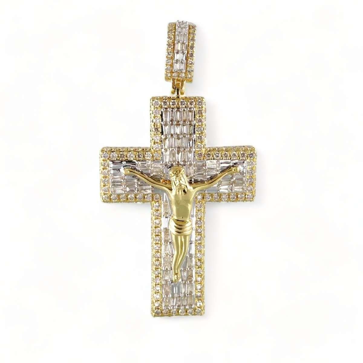 14k Gold Diamond Crucifix Pendant 1