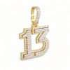 14k Diamond Number 13 Gold Charm 3