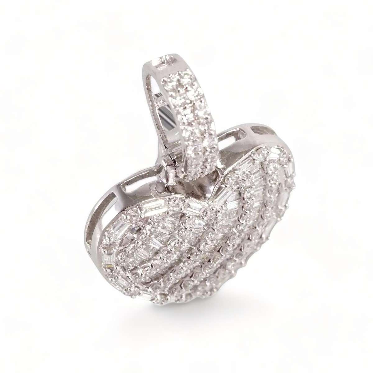 14k White Gold Diamond Pendant 1
