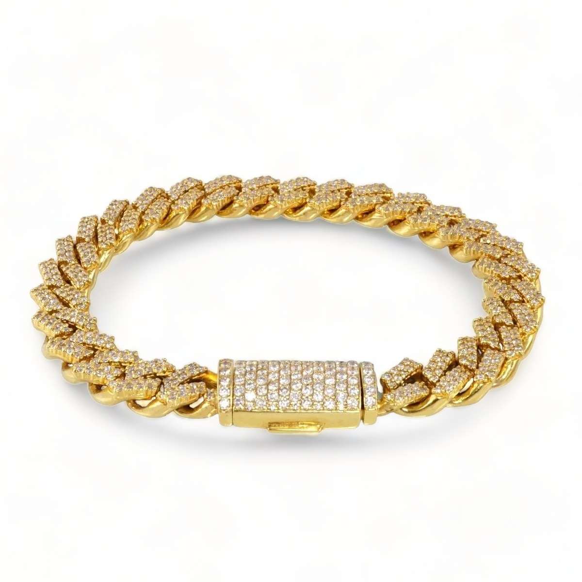 10k Gold Diamond Cuban Link Bracelet 1