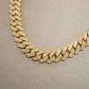 14k Diamond Prong Set Gold Cuban Link Chain 6 Prong Set Chain