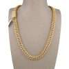 14k Diamond Prong Set Gold Cuban Link Chain 4 Prong Set Chain
