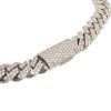 14k Diamond Prong White Gold Set Cuban Link Chain 6 Prong Set Chain