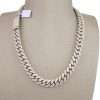 14k Diamond Prong White Gold Set Cuban Link Chain 4 Prong Set Chain