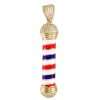 14k Yellow Hollow Gold Barber Sign Pendant 3