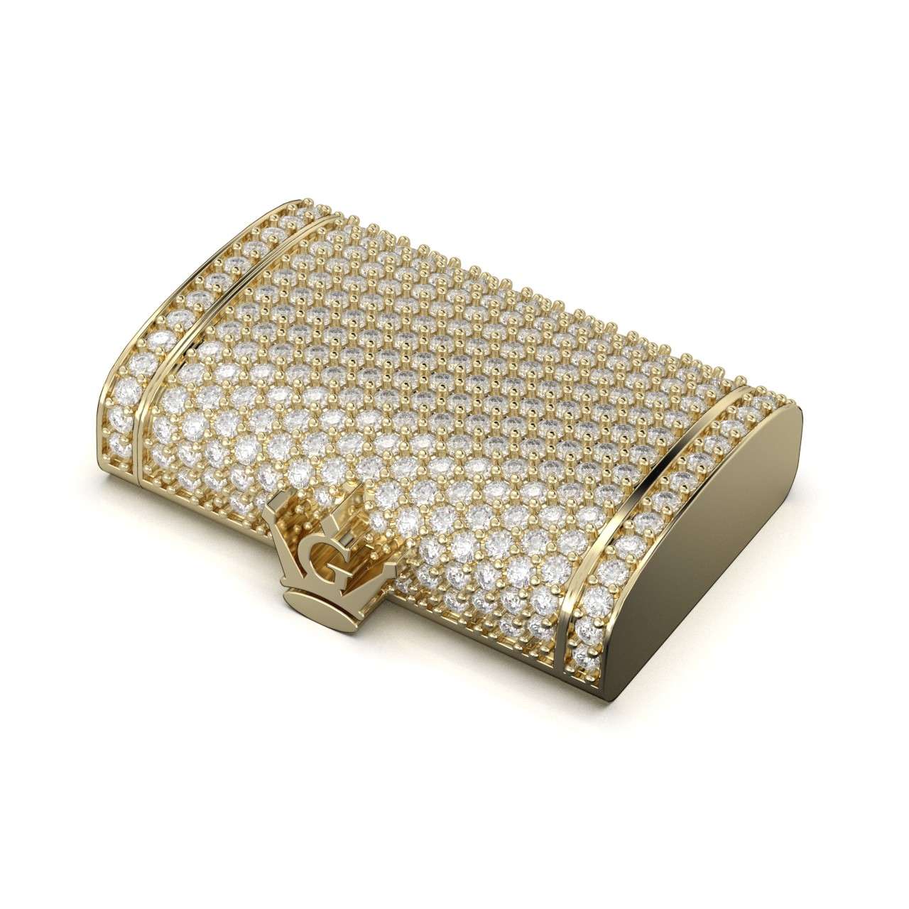 10k Yellow Gold Full Diamond Lock (22mm) 1