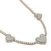 10k White & Rose Gold Diamond Tennis Heart Chain 5 Diamond Tennis Heart Necklace