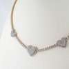 10k White & Rose Gold Diamond Tennis Heart Chain 4 Diamond Tennis Heart Necklace