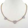 10k White & Rose Gold Diamond Tennis Heart Chain 3 VS-SI--Diamond-White-Gold-Charm