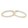 14k Diamond Gold Hoops for Women 5 Diamond Gold Hoops
