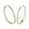 14k Diamond Gold Hoops for Women 4 Diamond Gold Hoops