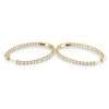 14k Diamond Gold Hoops for Women 6 Diamond Gold Hoops