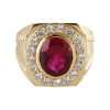 10k Yellow Gold Round Stone Ring 5 Gold Ring Red Stone