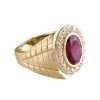 10k Yellow Gold Round Stone Ring 6 Gold Ring Red Stone