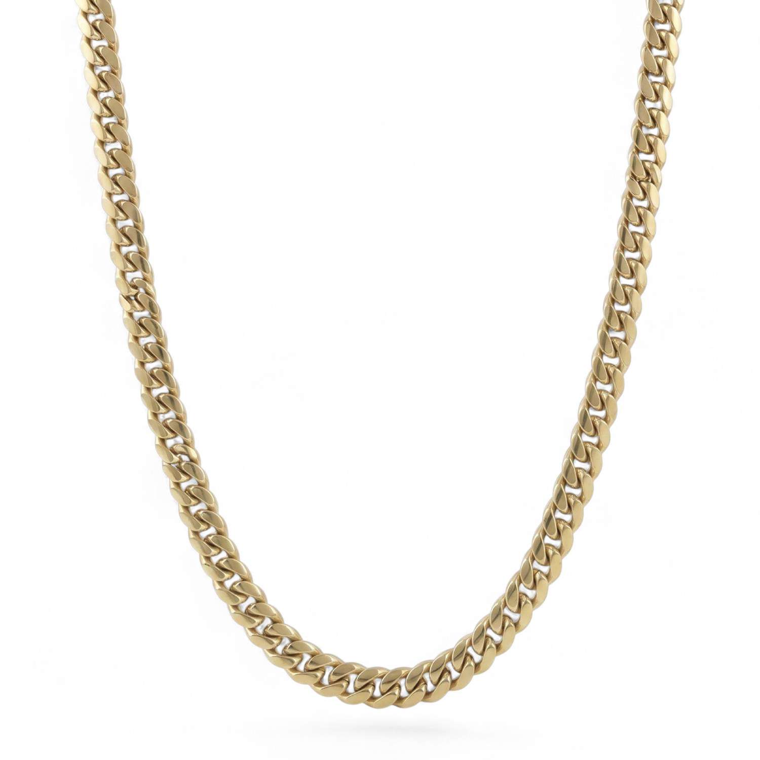 10K Yellow Gold Cuban Link Chain (7mm-9mm) 1 Gold Cuban link chain necklace