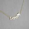 14k Yellow Gold Custom Name Necklace 6 Gold Name Pendant
