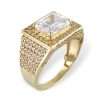 Mens' 14k Gold White Stone Ring 4 Men's White Stone Ring