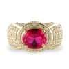 Men's 14k Gold Red Stone Ring 6 Men's Red Stone Ring