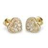 14k Gold Diamond Heart Stud Earrings 5