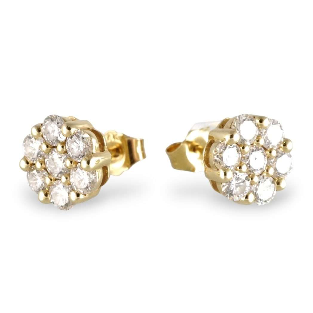 14k Gold Diamond Round Stud Earrings 3 EACH8111A (1)