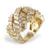 Unisex 14k Yellow Gold Diamond Ring 3 Diamond Ring