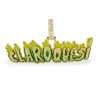 14k Yellow Solid Gold "Claro Que Si" Word Pendant 3