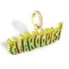 14k Yellow Solid Gold "Claro Que Si" Word Pendant 4