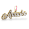 14k Yellow Gold Diamond Custom Name Pendant 5