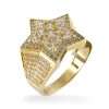 Men's 14k Yellow Gold Star Ring 6 Gold Star Ring