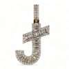 14k Gold Diamond J Initial Pendant 5 J Initial Pendant