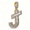 14k Gold Diamond J Initial Pendant 4 J Initial Pendant