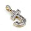 14k Gold Diamond J Initial Pendant 6 J Initial Pendant