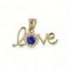 14k Yellow Hollow Gold Love Fancy Pendant 4 Fancy Pendant