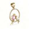 14k Yellow Hollow Gold Two Small Birds Pendant 5