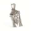14k White Gold Diamond Jesus Face Pendant 6
