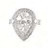 14k White Gold Diamond Almond Ring 6