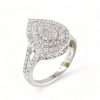 14k White Gold Diamond Almond Ring 4 Diamond Almond Ring