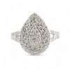 14k White Gold Diamond Almond Ring 6