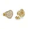 14k Yellow Gold Diamond Heart Earrings 6