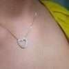 14k White Gold Diamond Heart Chain 8