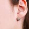 14k Gold Diamond Heart Stud Earrings 8