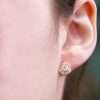 14k Yellow Gold Diamond Heart Earrings 8