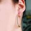 14k Diamond Gold Hoops for Women 7