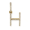10k Yellow Gold Diamond "H" Initial Pendant 5