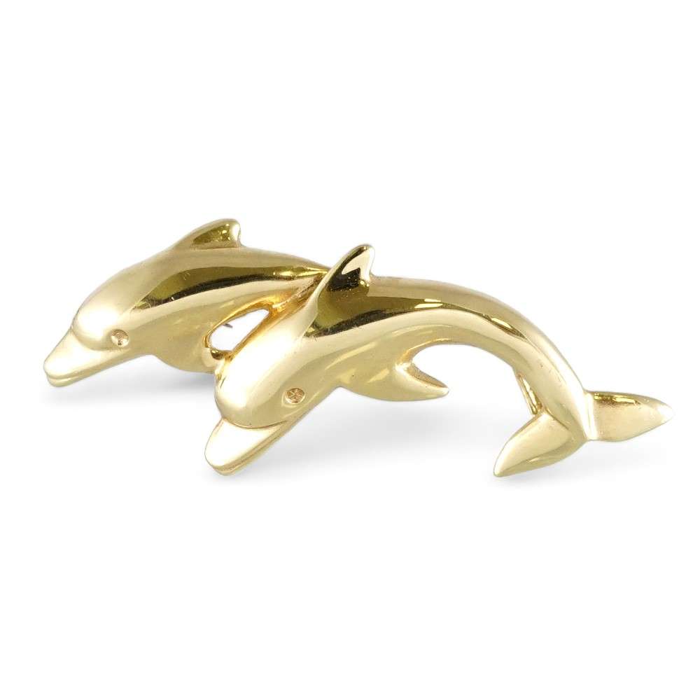 14k Yellow Hollow Gold Dolphin Pendant 1 Dolphin Pendant
