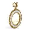 10k Yellow Hollow Gold Round Frame Pendant 5