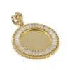 10k Yellow Hollow Gold Round Frame Pendant 6